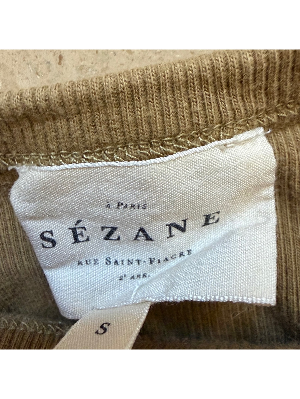 Sezane Marcelo Ribbed Tank Top Racerback Organic Cotton Women's Size Small - Picture 3 of 4